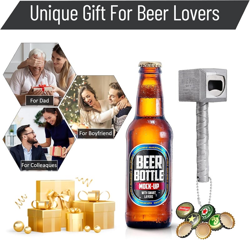 Lmaytech Beer Bottle Opener with Magnet, Gifts for Men, Husband, Dad, Boyfriend (Silver) - Image 4